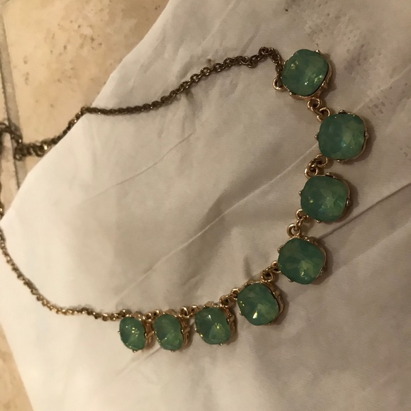 Emerald and Gold Statement Necklace - Picture 2 of 4